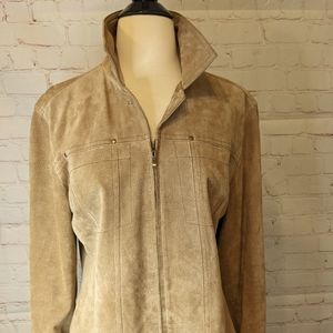 SUEDE JACKET | Soft Shammy Suede Zipper Front Fall Style